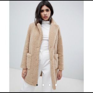 Beige teddy coat